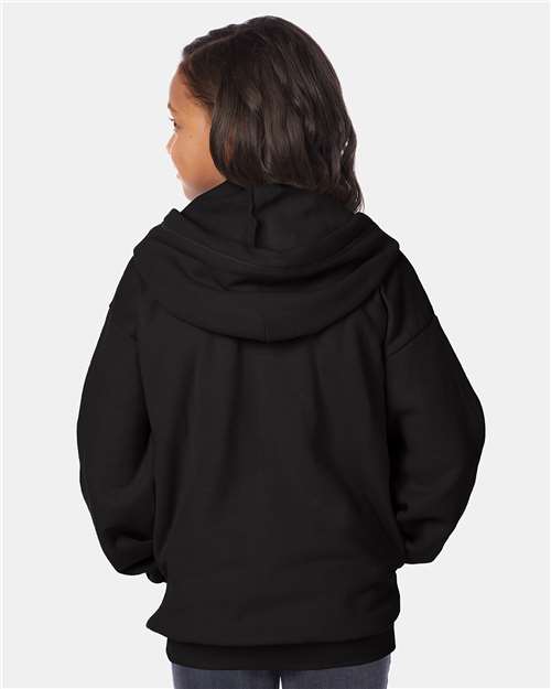 Youth EcoSmart® Full-Zip Hooded Sweatshirt - Black