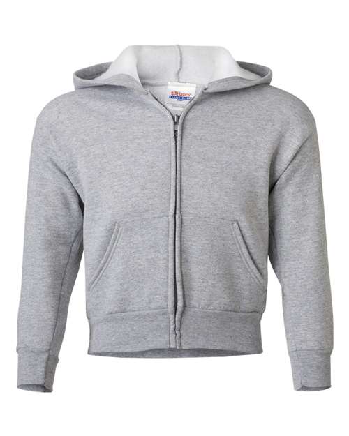 Youth EcoSmart® Full-Zip Hooded Sweatshirt - Light Steel