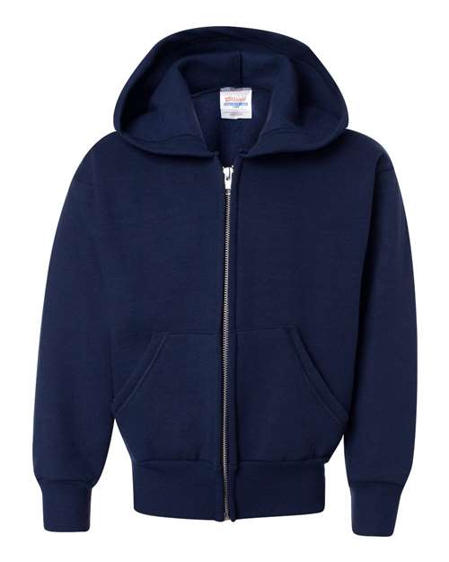 Youth EcoSmart® Full-Zip Hooded Sweatshirt - Navy