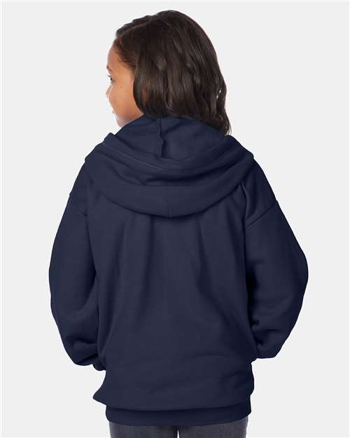 Youth EcoSmart® Full-Zip Hooded Sweatshirt - Navy
