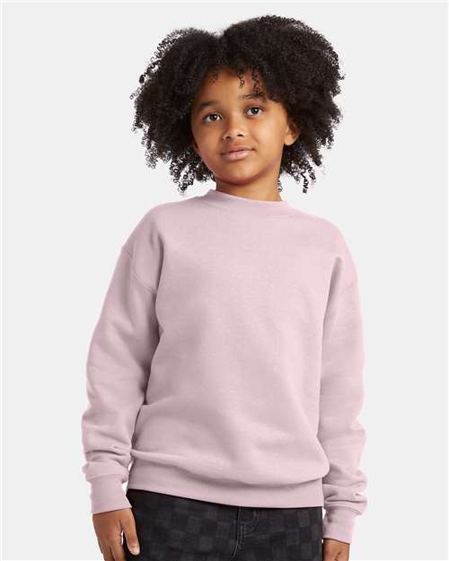 Youth EcoSmart® Crewneck Sweatshirt - Pale Pink