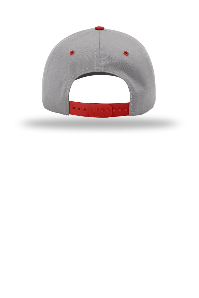 Richardson Pro Twill Snapback - Grey/ Grey/ Red