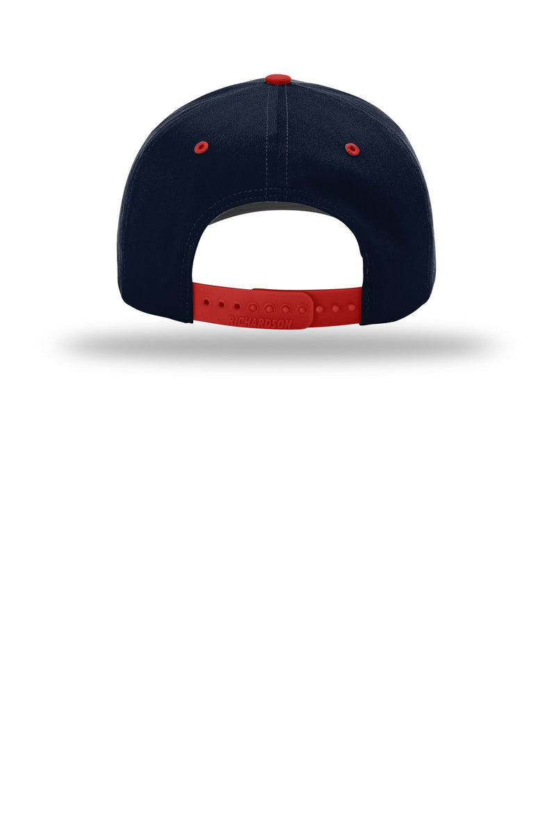 Richardson Pro Twill Snapback - Navy/ Navy/ Red