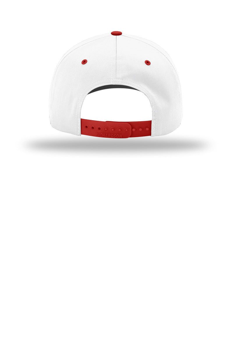 Richardson Pro Twill Snapback - White/ White/ Red
