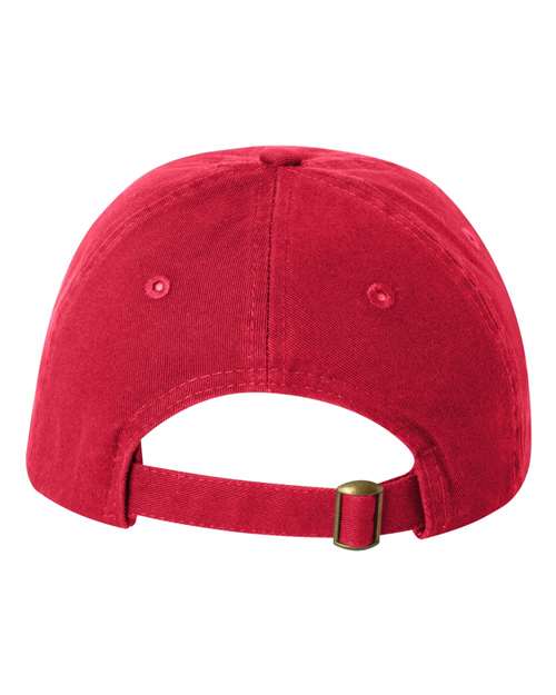 Youth Small Fit Bio-Washed Dad Hat - Red