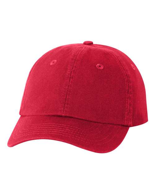 Youth Small Fit Bio-Washed Dad Hat - Red