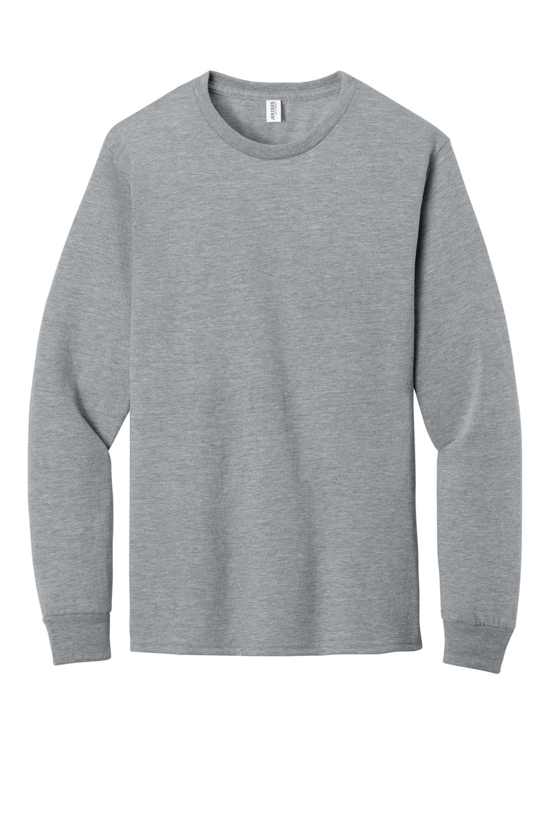 Jerzees Dri-Power 100% Polyester Long Sleeve T-Shirt - Athletic Heather