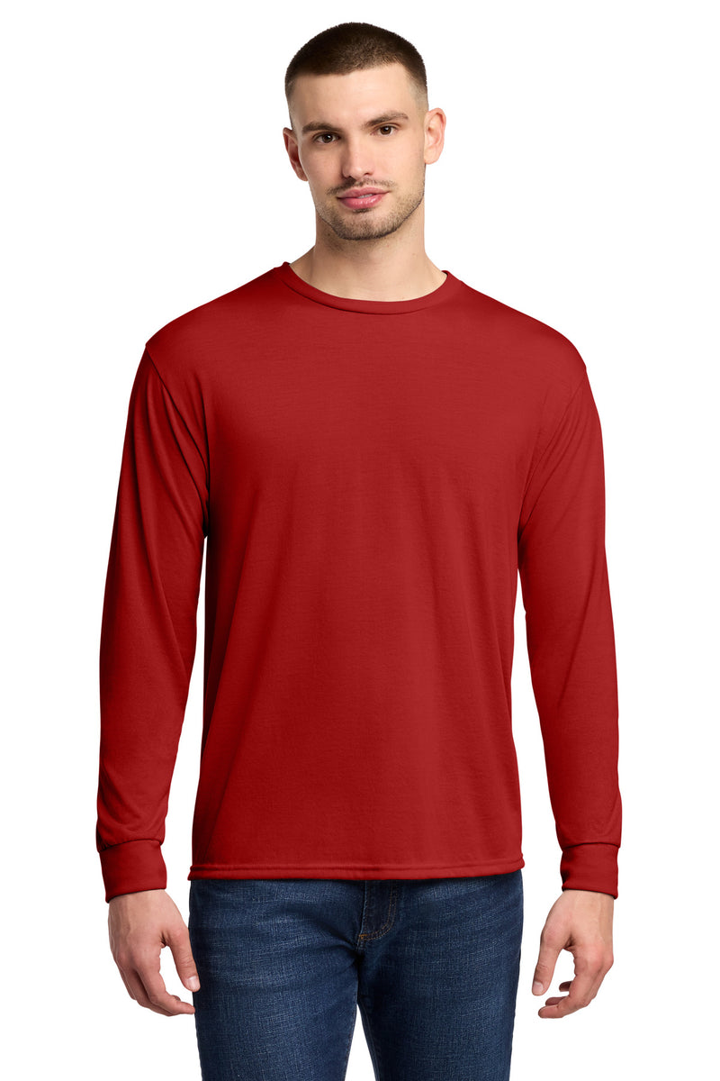 Jerzees Dri-Power 100% Polyester Long Sleeve T-Shirt - True Red