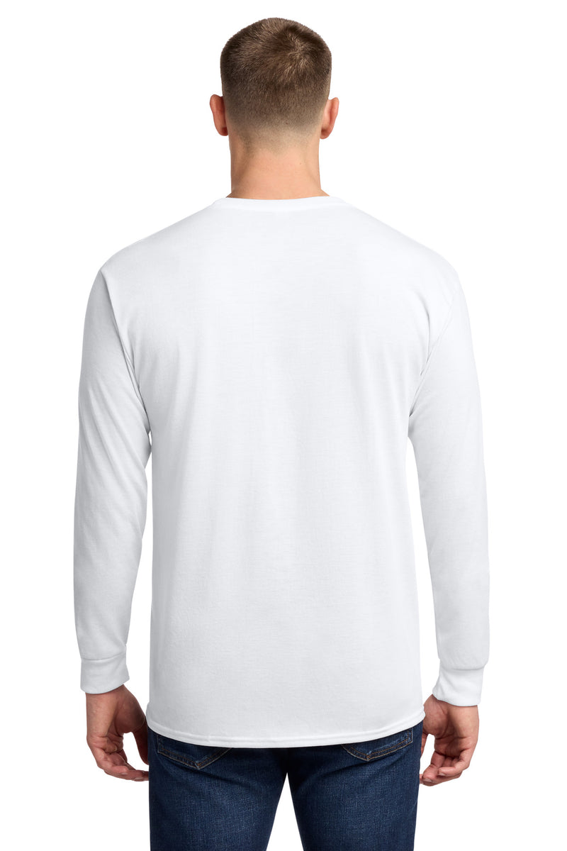 Jerzees Dri-Power 100% Polyester Long Sleeve T-Shirt - White