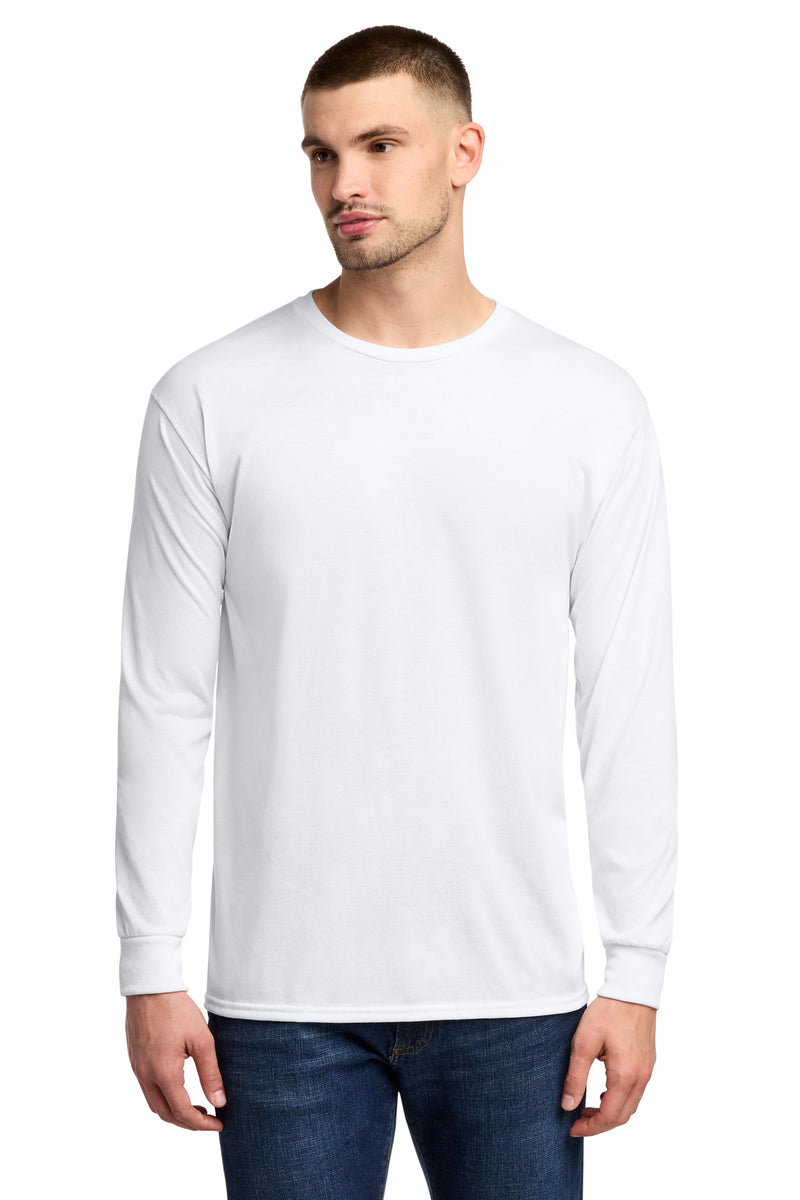 Jerzees Dri-Power 100% Polyester Long Sleeve T-Shirt - White