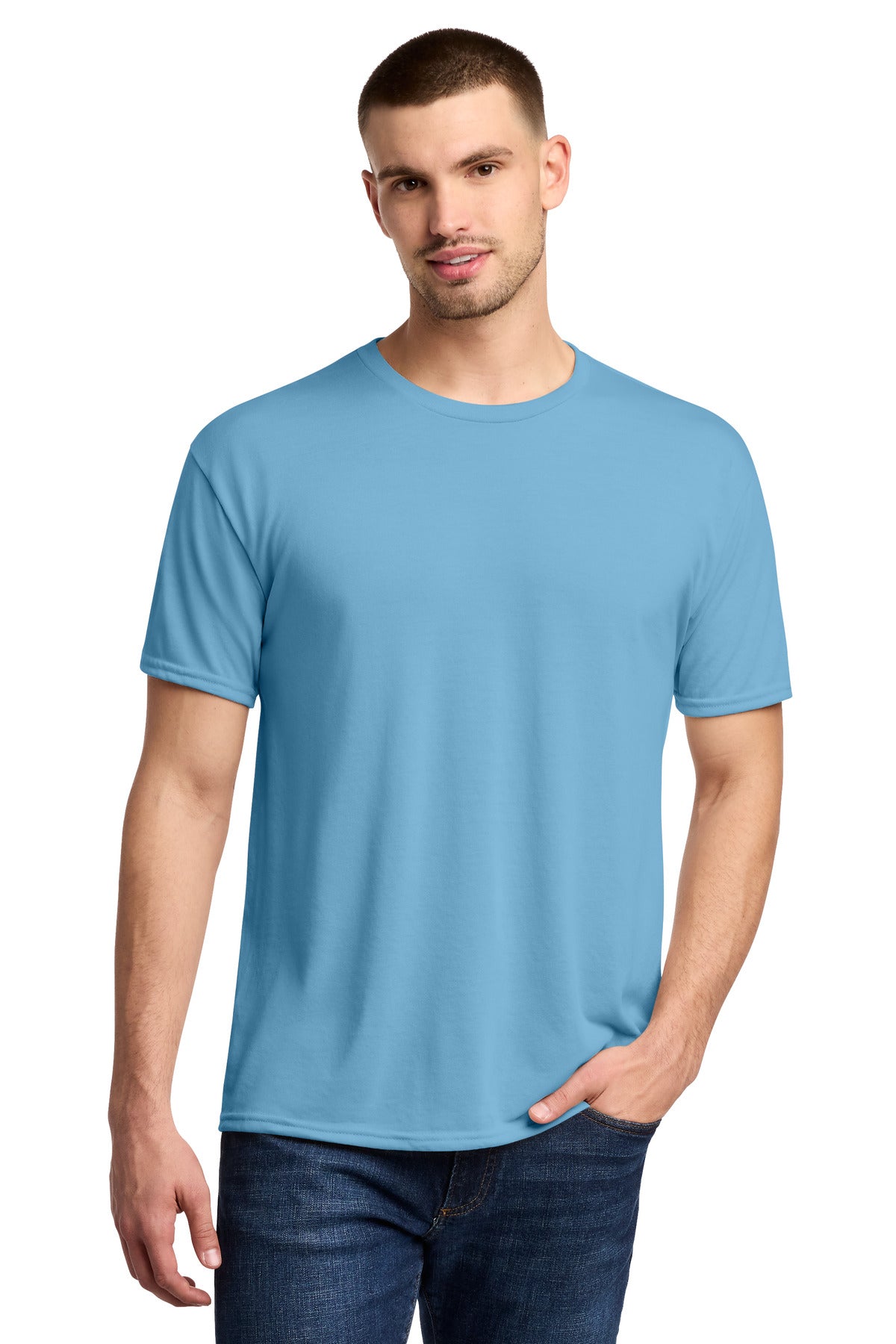 Jerzees Dri-Power 100% Polyester T-Shirt - Light Blue