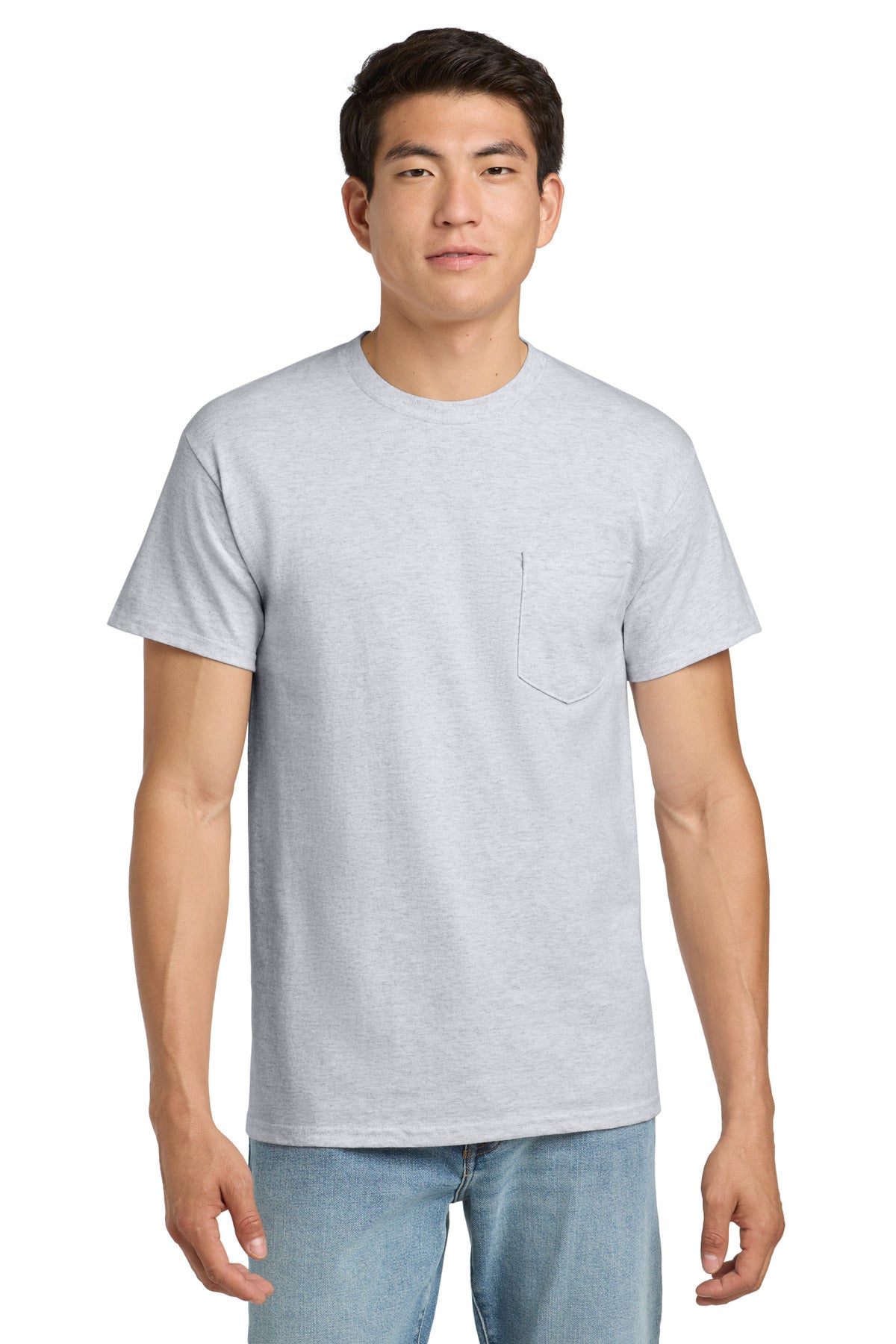 Gildan - Ultra Cotton 100% US Cotton T-Shirt with Pocket - Ash