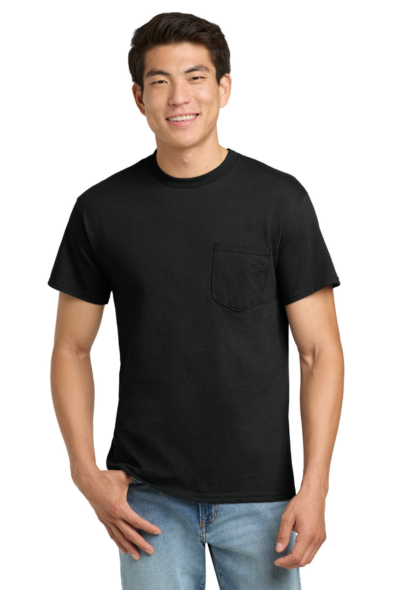 Gildan - Ultra Cotton 100% US Cotton T-Shirt with Pocket - Black