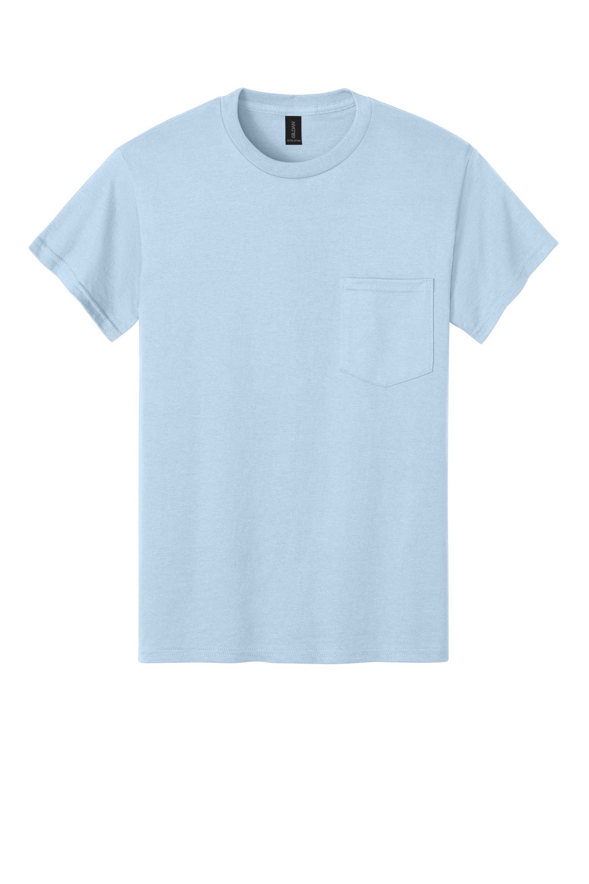Gildan - Ultra Cotton 100% US Cotton T-Shirt with Pocket - Light Blue