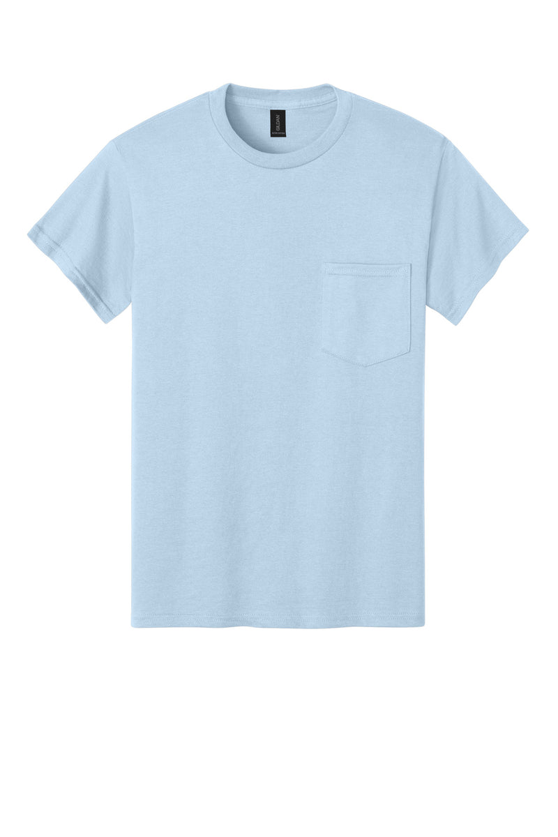 Gildan - Ultra Cotton 100% US Cotton T-Shirt with Pocket - Light Blue