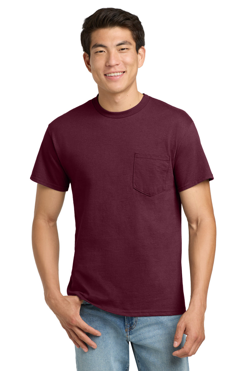 Gildan - Ultra Cotton 100% US Cotton T-Shirt with Pocket - Maroon