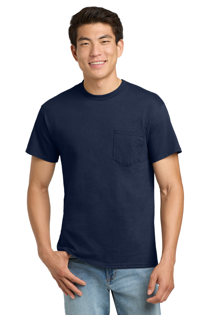 Gildan - Ultra Cotton 100% US Cotton T-Shirt with Pocket - Navy