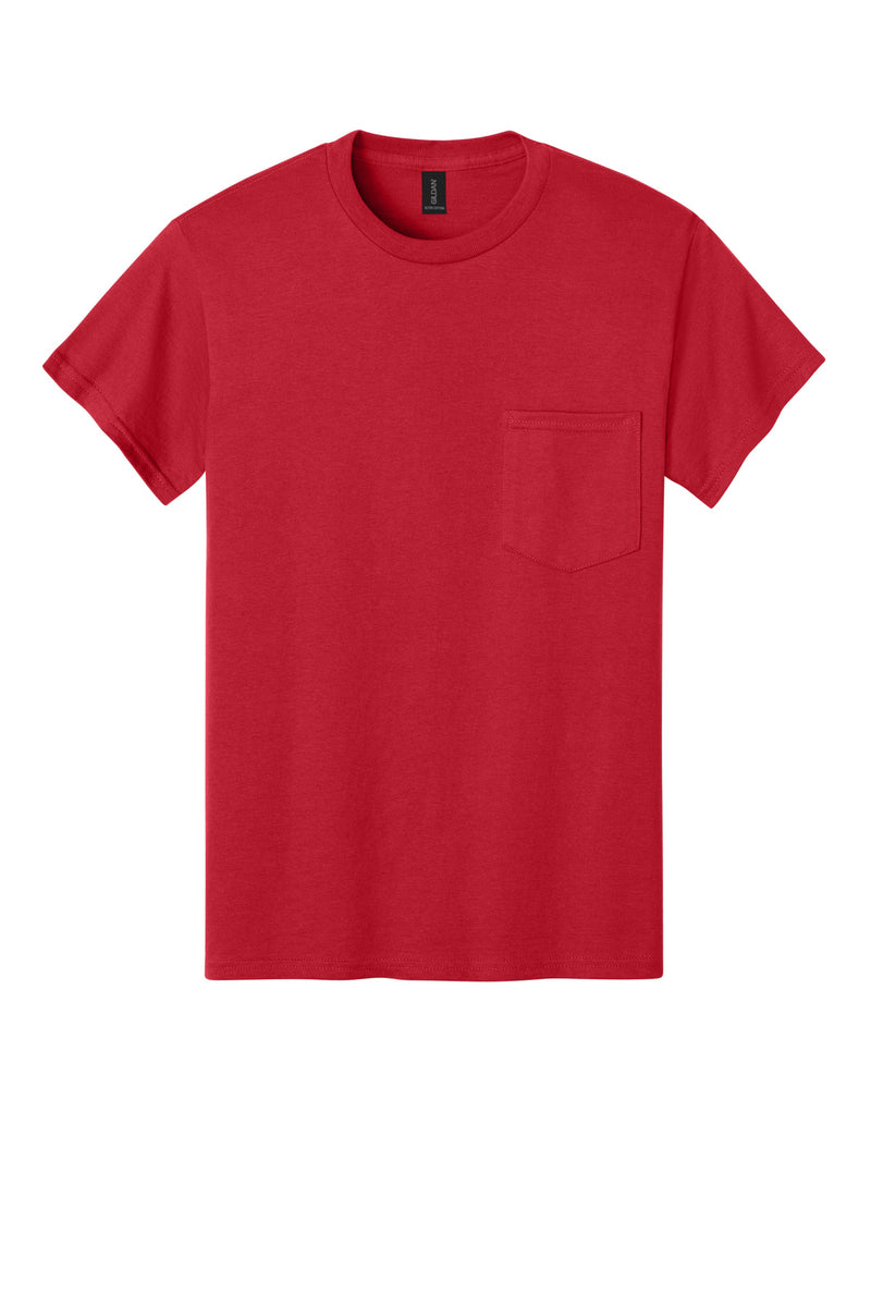 Gildan - Ultra Cotton 100% US Cotton T-Shirt with Pocket - Red