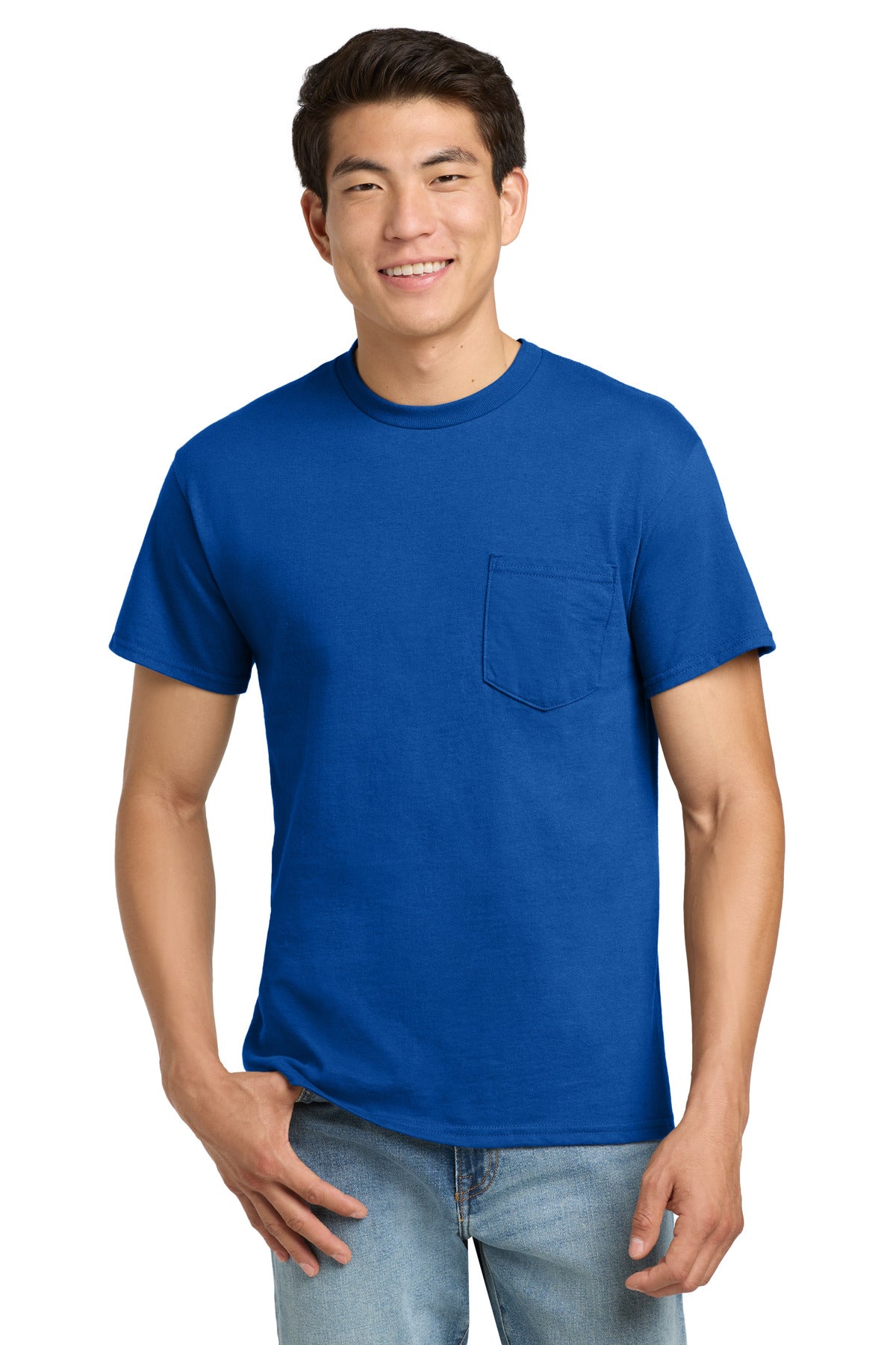 Gildan - Ultra Cotton 100% US Cotton T-Shirt with Pocket - Royal