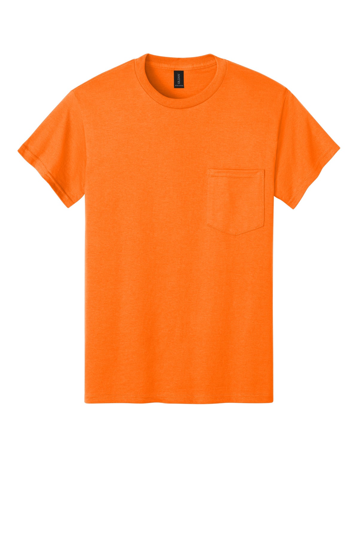 Gildan - Ultra Cotton 100% US Cotton T-Shirt with Pocket - S. Orange
