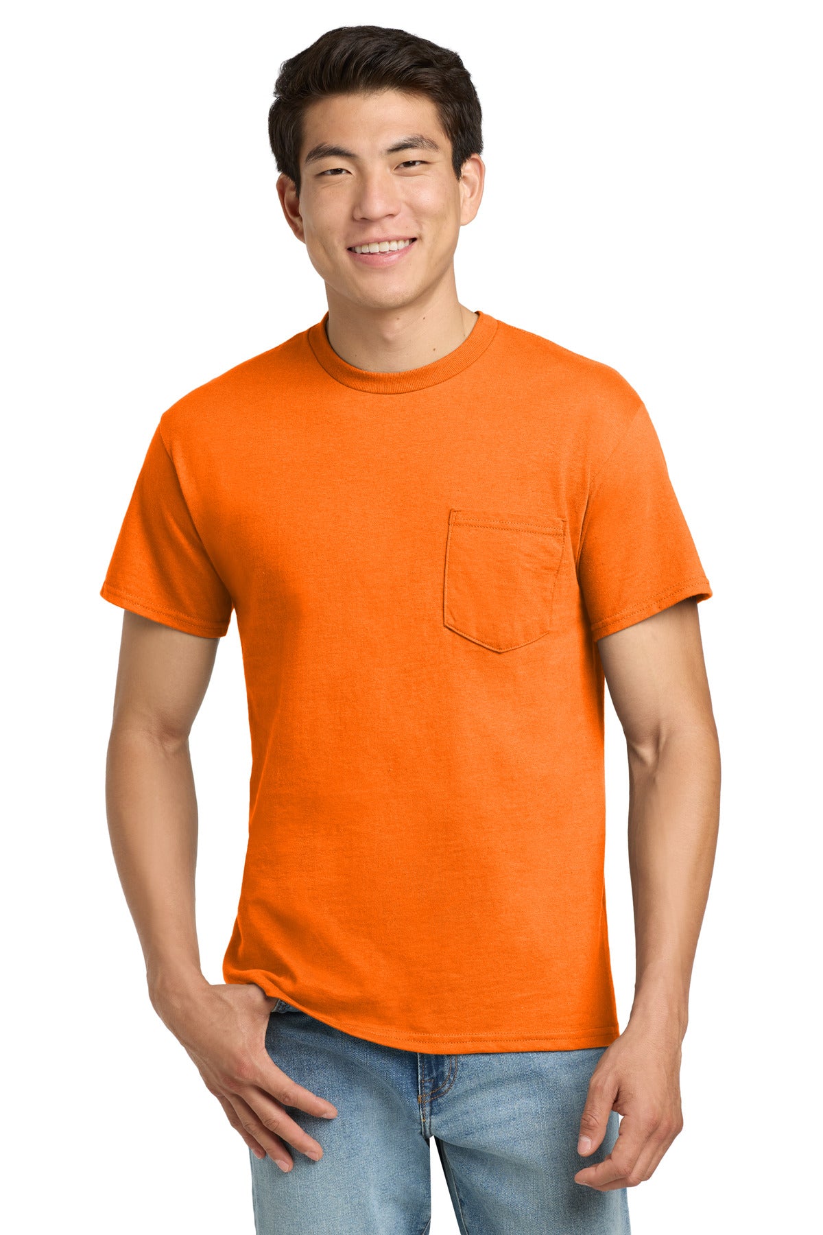 Gildan - Ultra Cotton 100% US Cotton T-Shirt with Pocket - S. Orange