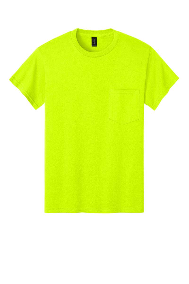 Gildan - Ultra Cotton 100% US Cotton T-Shirt with Pocket - Safety Green