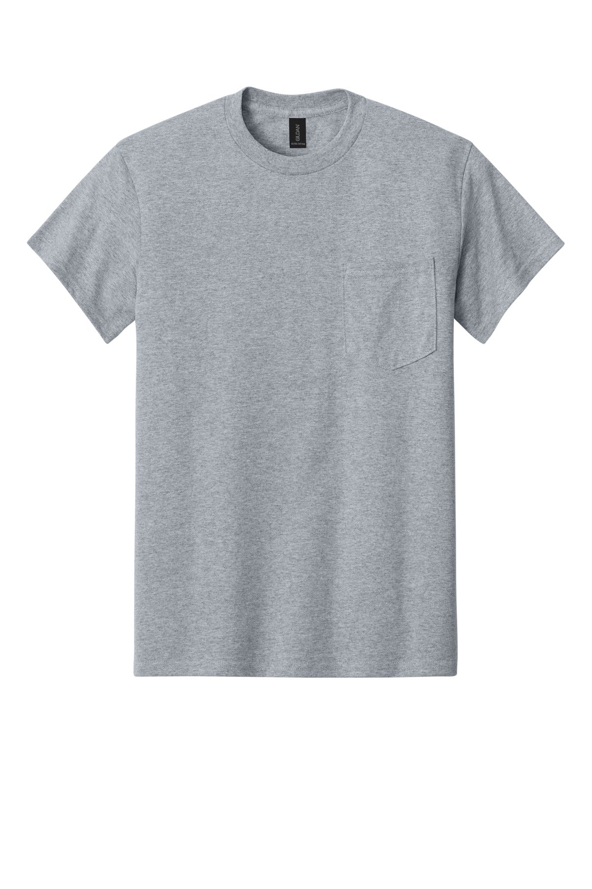 Gildan - Ultra Cotton 100% US Cotton T-Shirt with Pocket - Sport Grey