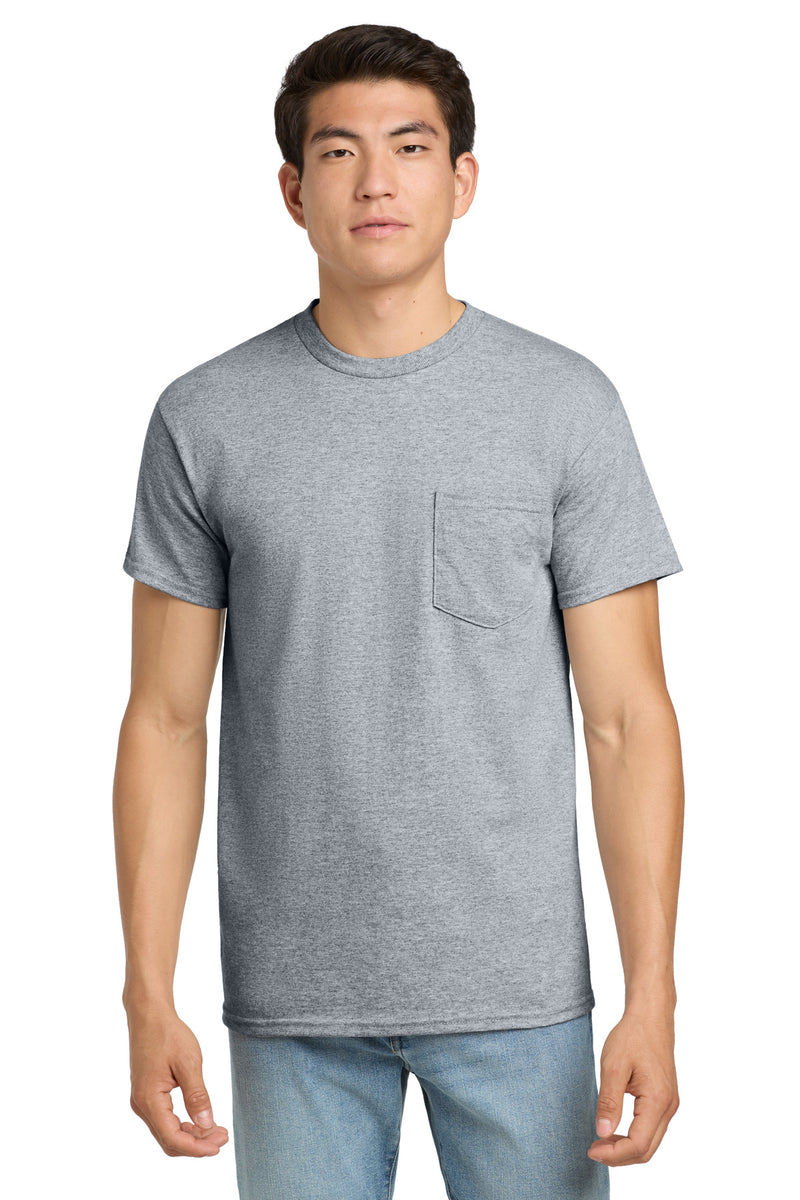 Gildan - Ultra Cotton 100% US Cotton T-Shirt with Pocket - Sport Grey