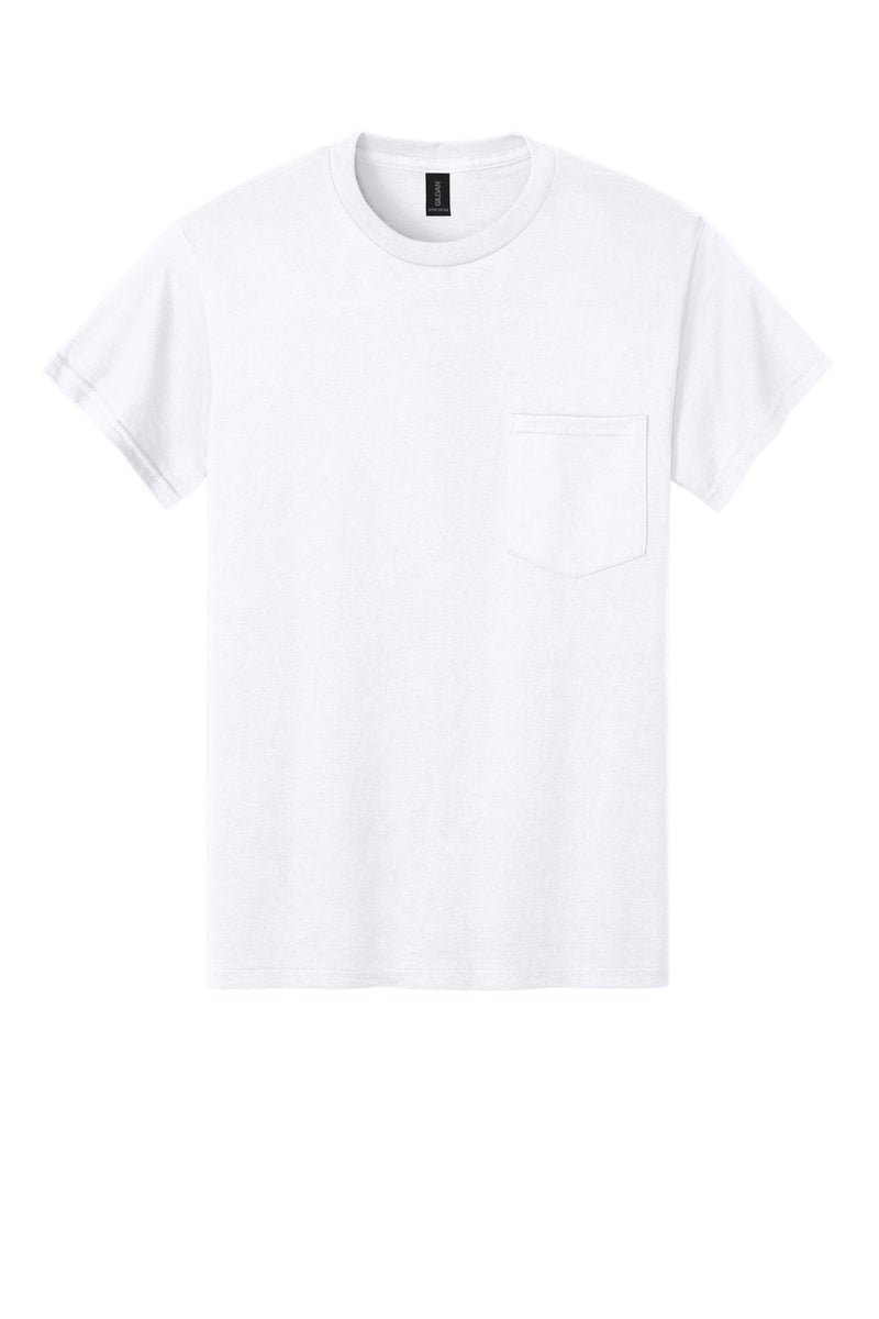 Gildan - Ultra Cotton 100% US Cotton T-Shirt with Pocket - White