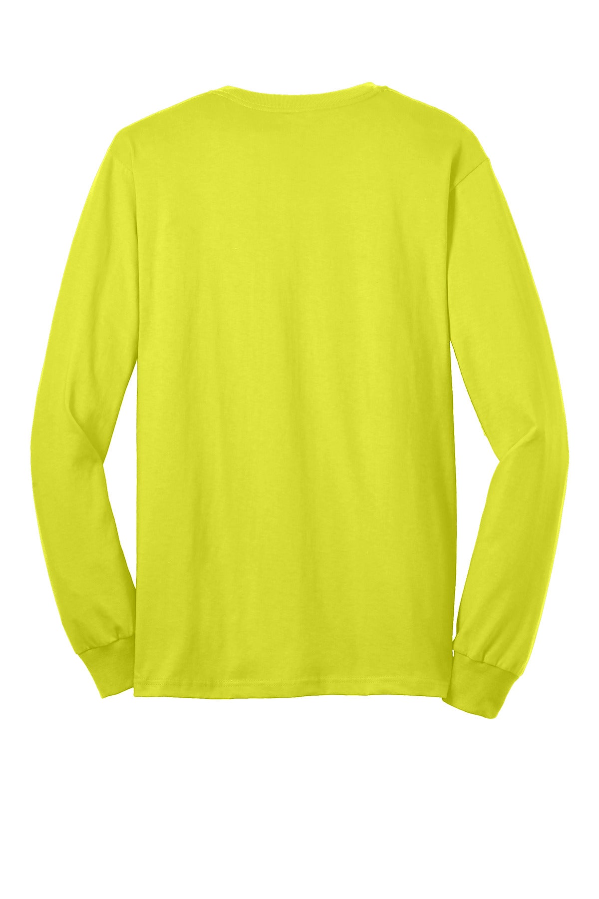 Gildan - Ultra Cotton 100% US Cotton Long Sleeve T-Shirt with Pocket - Safety Green