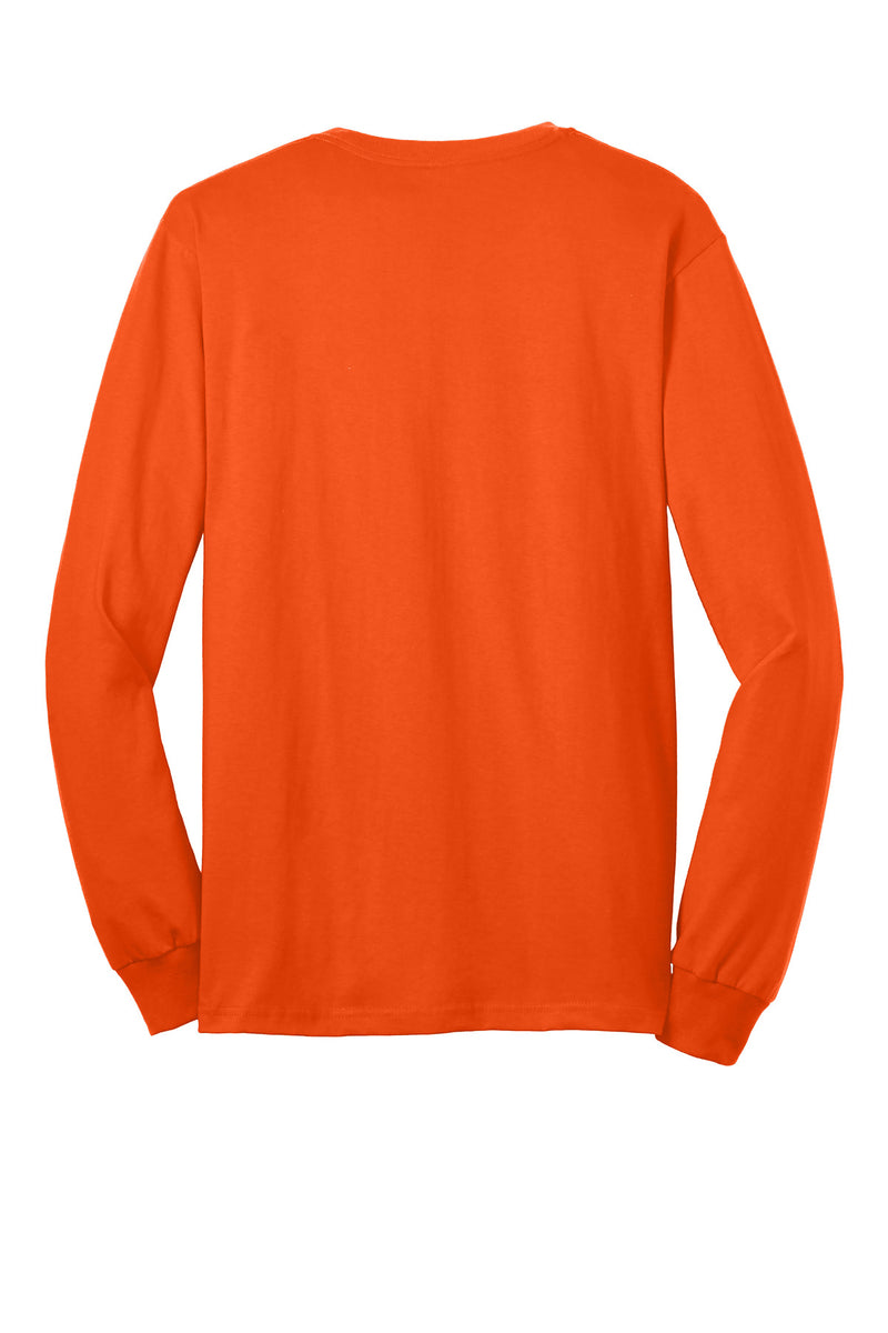 Gildan - Ultra Cotton 100% US Cotton Long Sleeve T-Shirt with Pocket - S. Orange