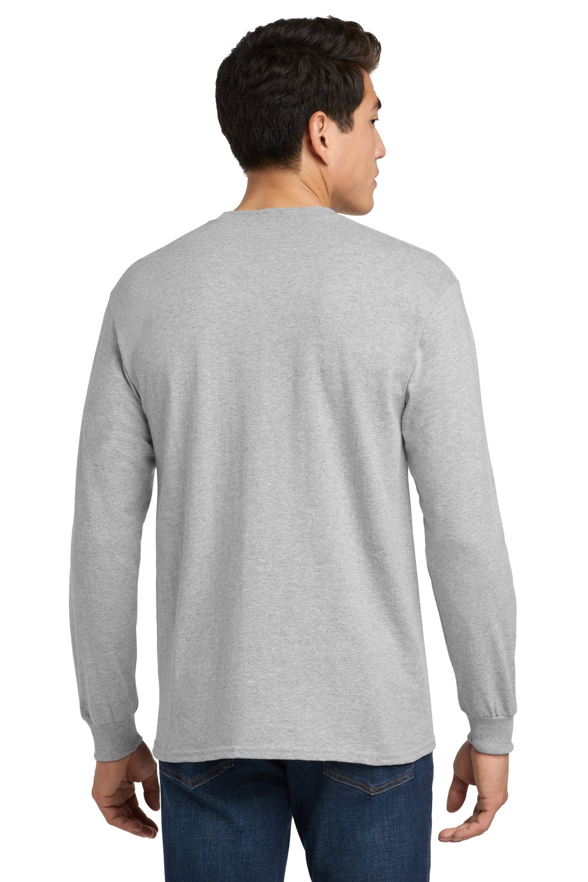 Gildan - Ultra Cotton 100% US Cotton Long Sleeve T-Shirt with Pocket - Sport Grey