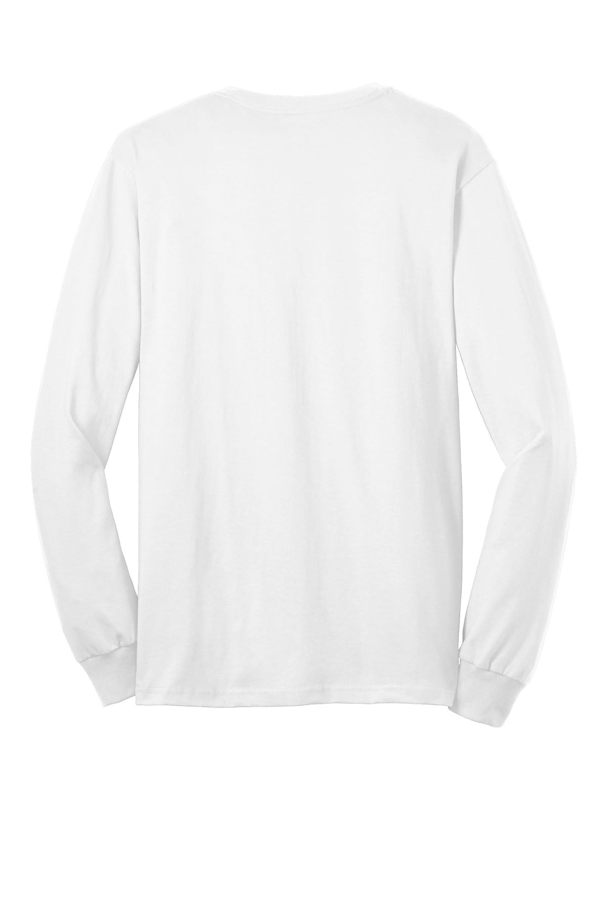 Gildan - Ultra Cotton 100% US Cotton Long Sleeve T-Shirt with Pocket - White