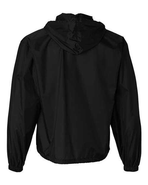 Unisex Packable Half-Zip Hooded Pullover Jacket - Black