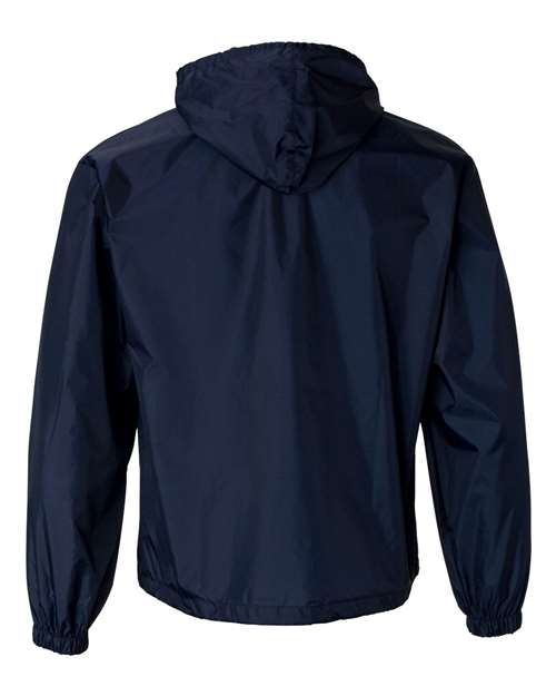 Unisex Packable Half-Zip Hooded Pullover Jacket - Navy