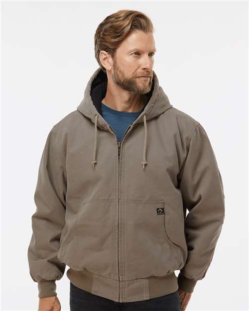 Men's Cheyenne Boulder Cloth™ Hooded Jacket with Tricot Quilt Lining - Gravel