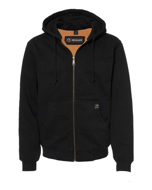 Men's Crossfire Heavyweight Power Fleece Hooded Jacket with Thermal Lining - Black