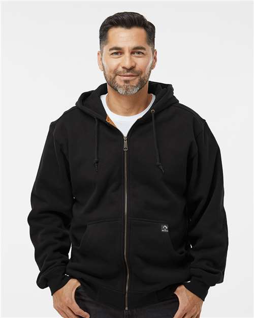 Men's Crossfire Heavyweight Power Fleece Hooded Jacket with Thermal Lining - Black