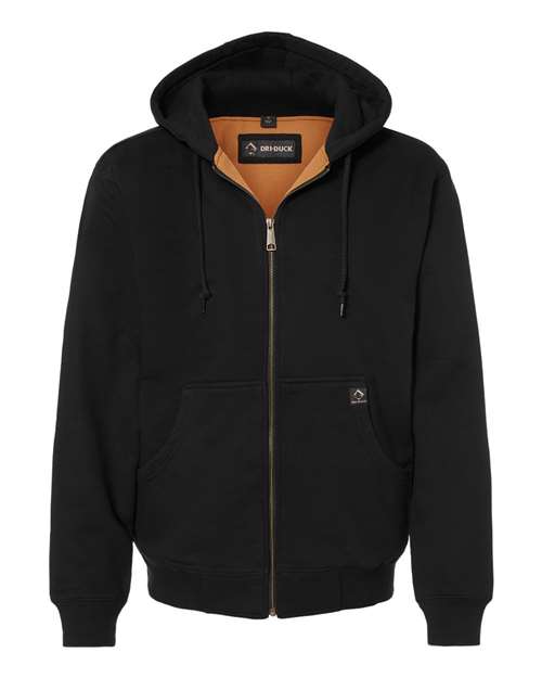 Men's Tall Crossfire Heavyweight Power Fleece Hooded Jacket with Thermal Lining - Black