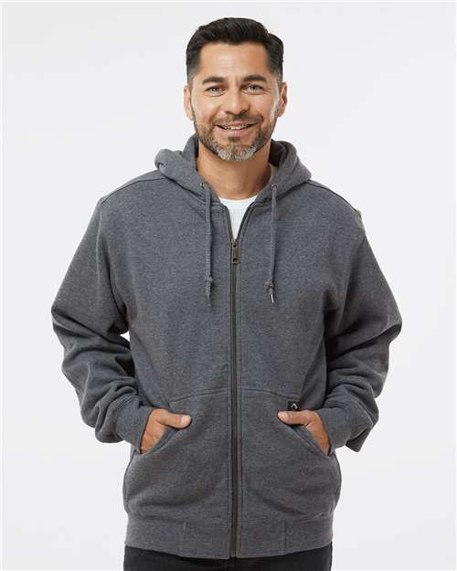 Men's Tall Crossfire Heavyweight Power Fleece Hooded Jacket with Thermal Lining - Dark Oxford
