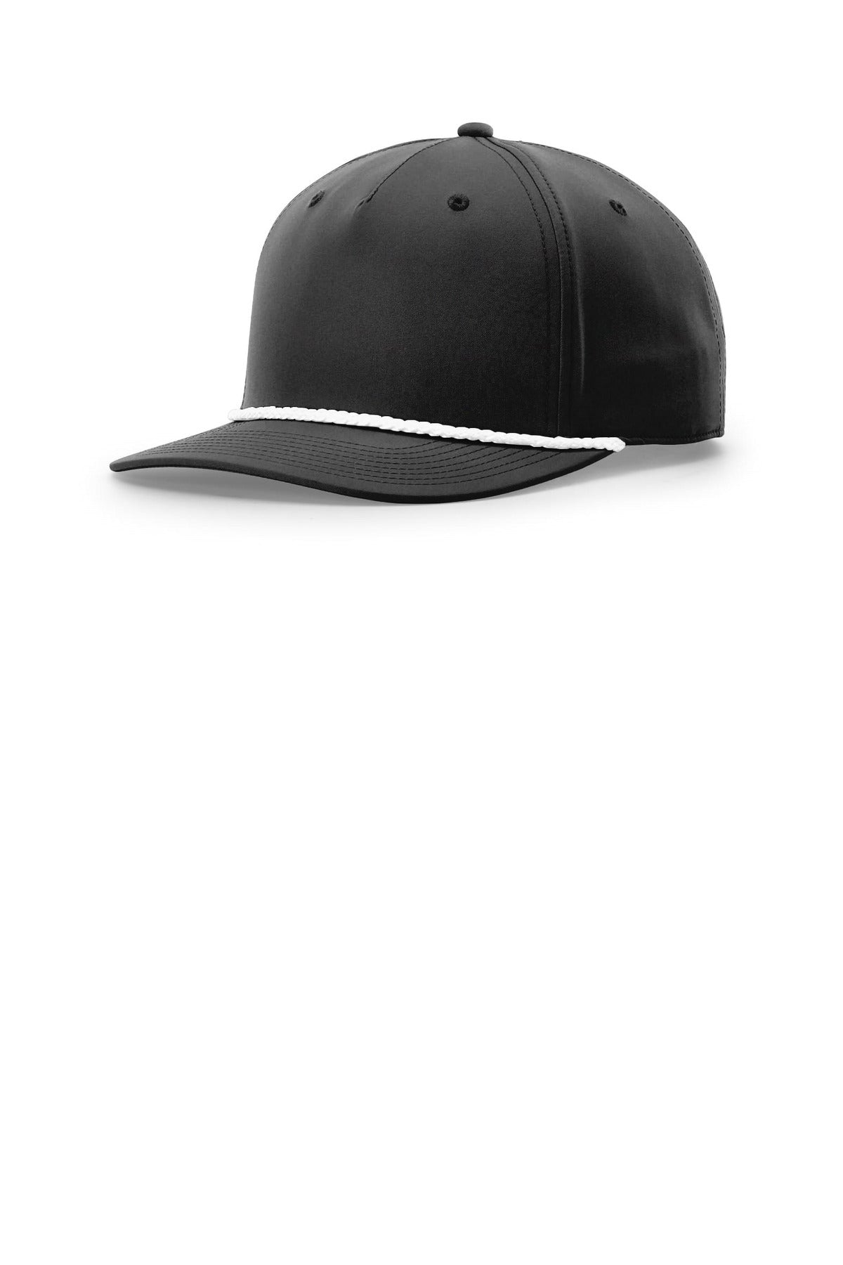 Richardson 5-Panel Classic Rope Cap - Black/ White