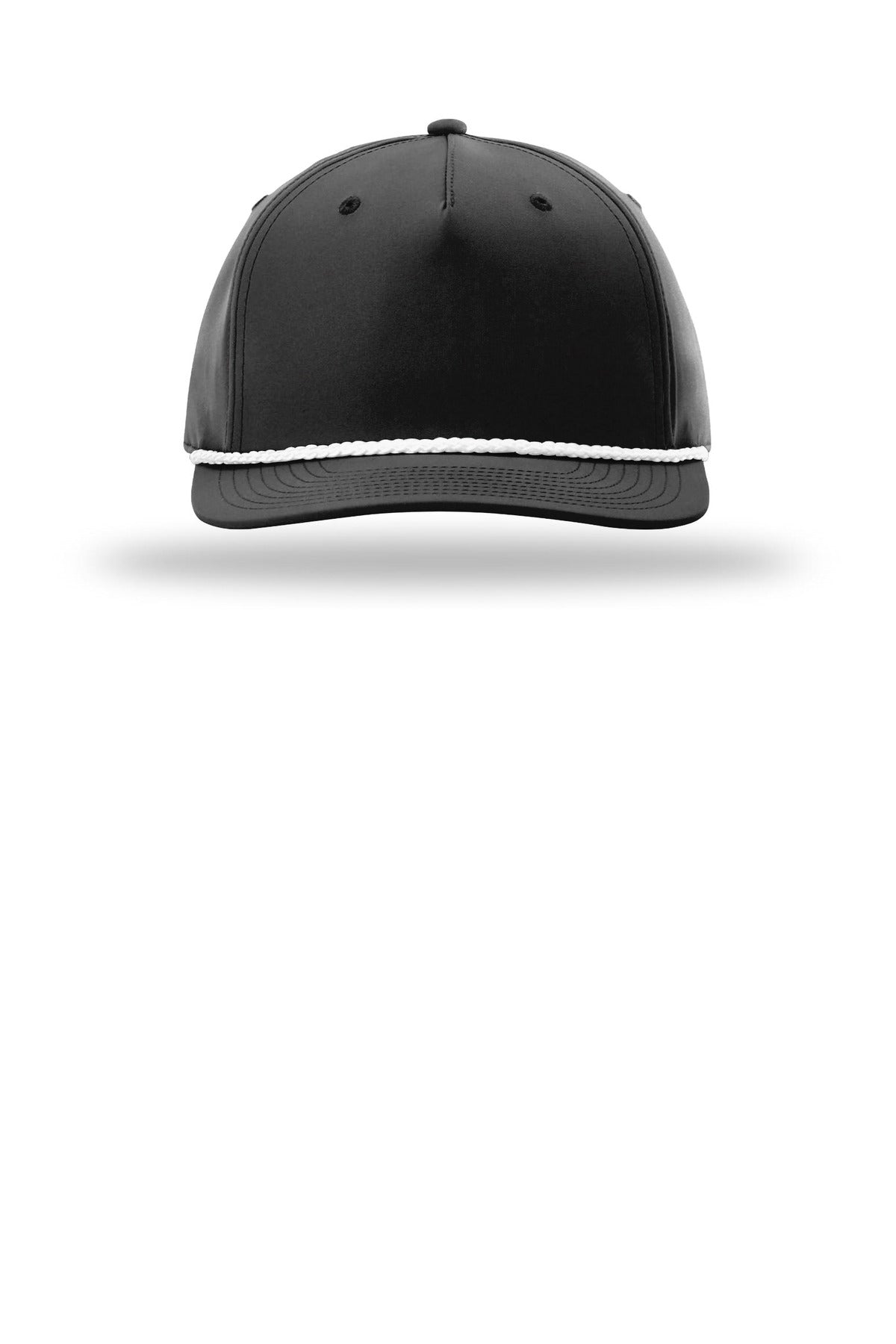 Richardson 5-Panel Classic Rope Cap - Black/ White