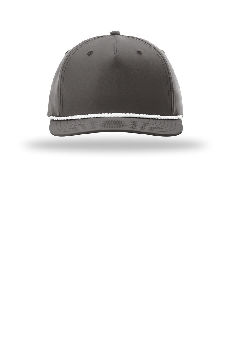 Richardson 5-Panel Classic Rope Cap - Dark Grey/ White