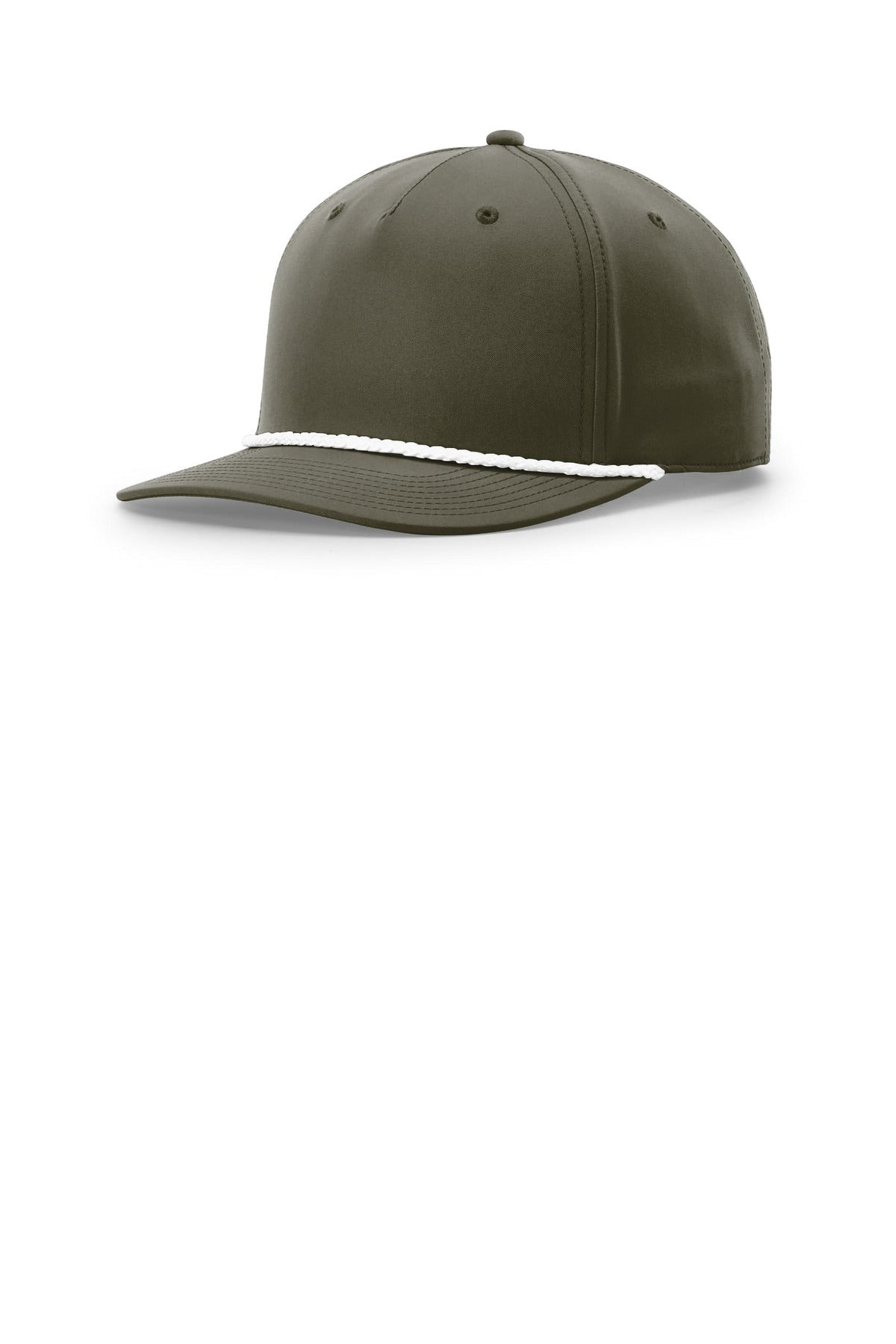 Richardson 5-Panel Classic Rope Cap - Dark Olive/ White