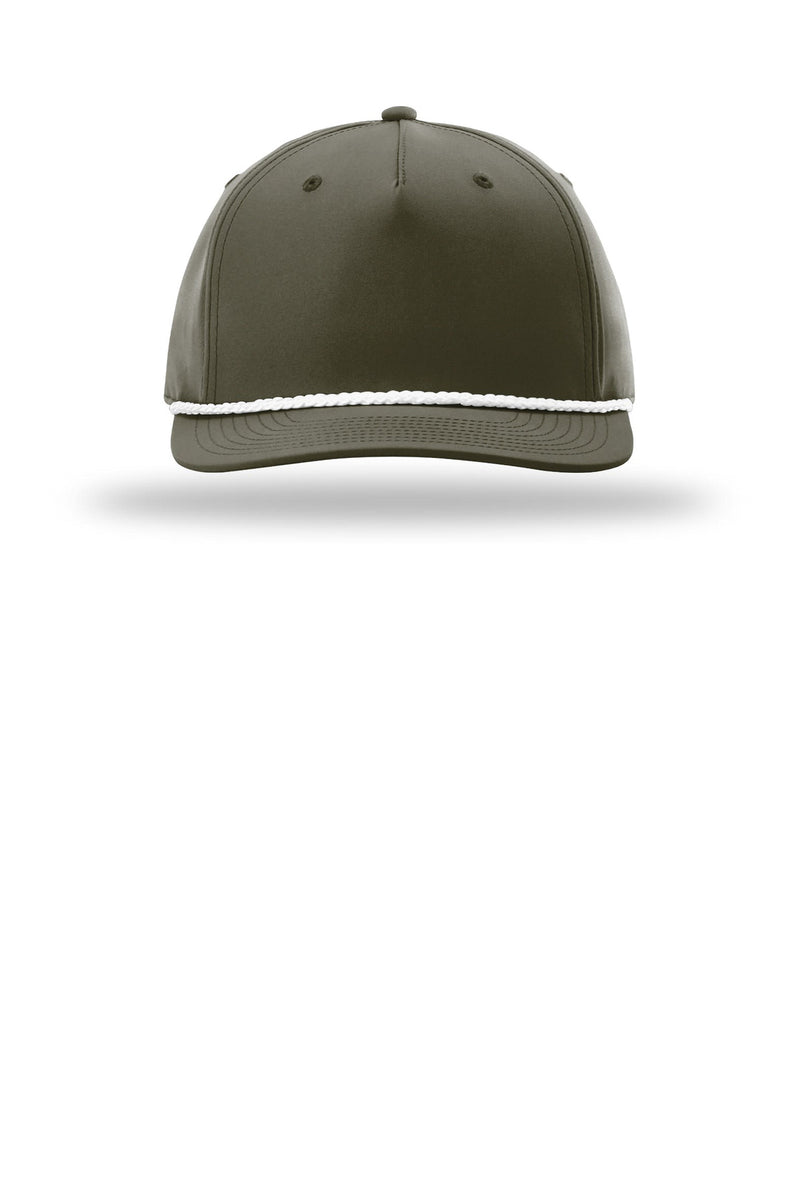 Richardson 5-Panel Classic Rope Cap - Dark Olive/ White