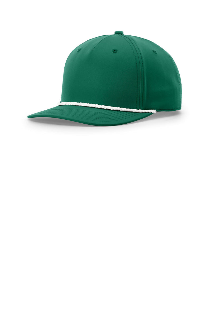 Richardson 5-Panel Classic Rope Cap - Kelly/ White