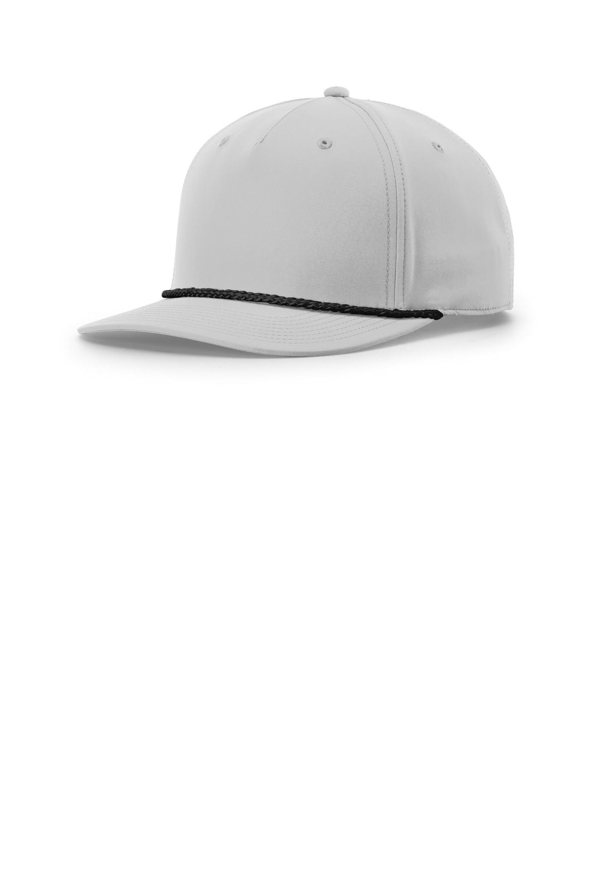 Richardson 5-Panel Classic Rope Cap - Light Grey/ Black