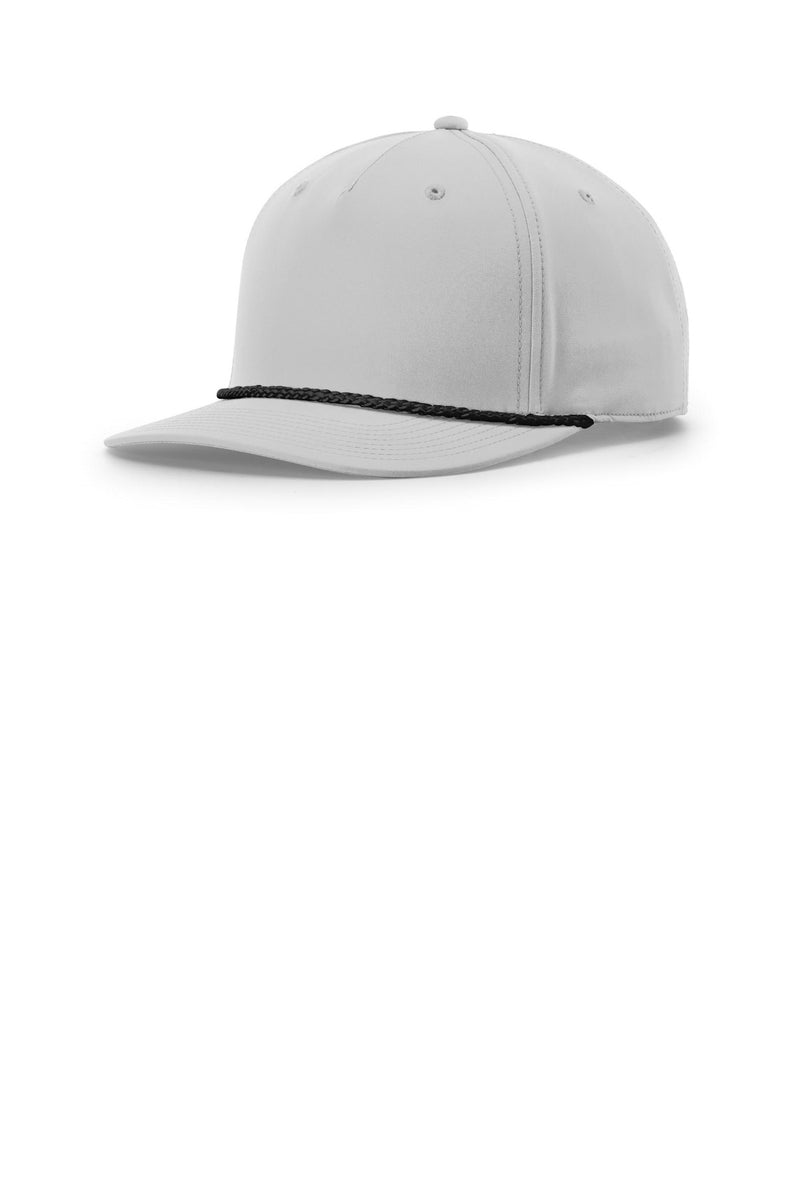 Richardson 5-Panel Classic Rope Cap - Light Grey/ Black