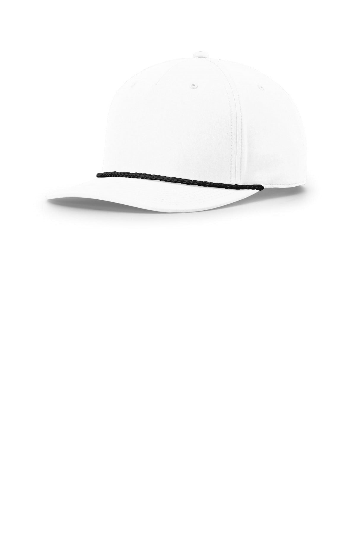 Richardson 5-Panel Classic Rope Cap - White/ Black