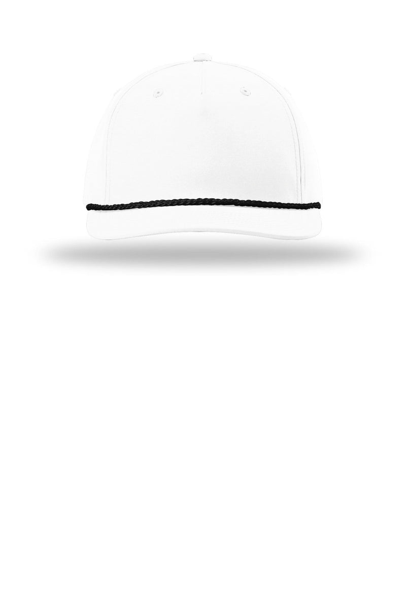 Richardson 5-Panel Classic Rope Cap - White/ Black